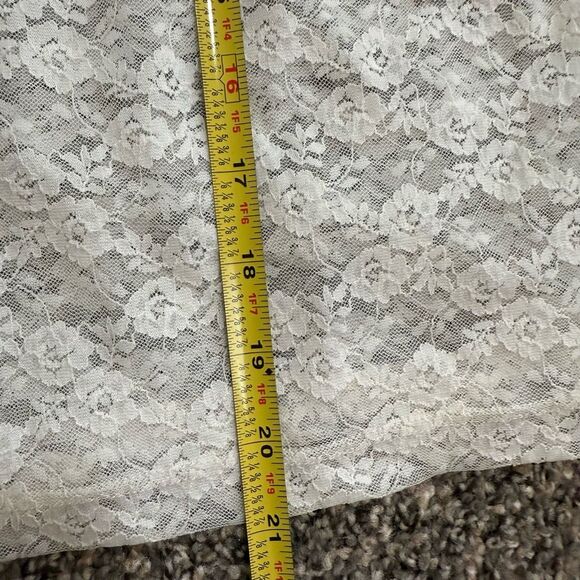 John Galt White Cream Lace Woven Top Shirt Knit Short Sheer Small S - Picture 6 of 6